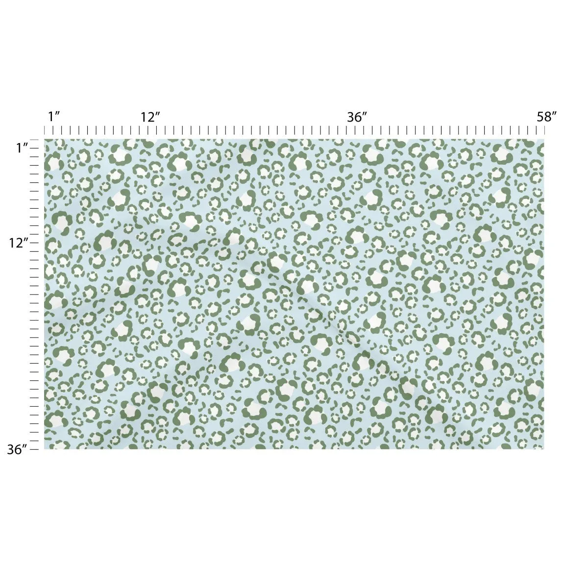 leopards spots blue green - Natural Fiber Fabric By The Yard