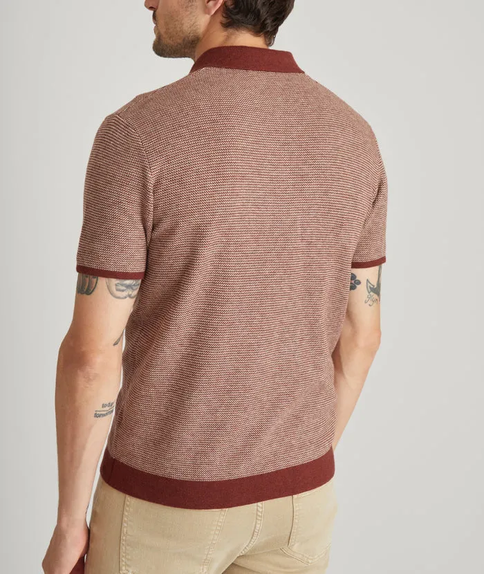 Liam Sweater Polo Burgundy/Natural