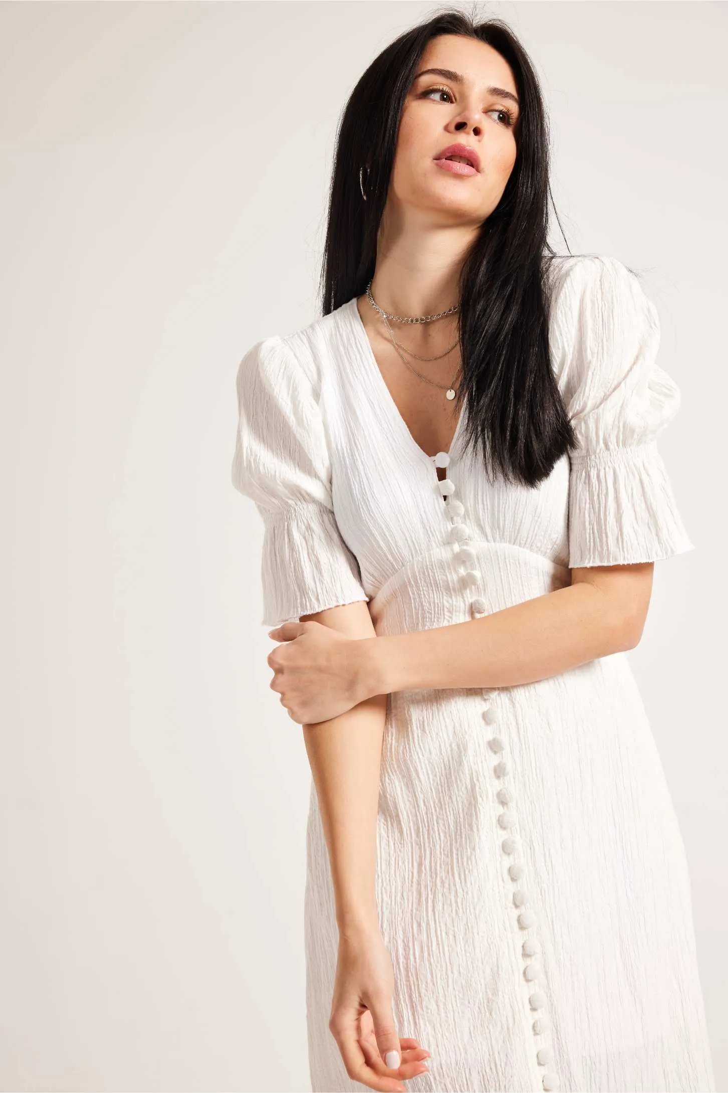 LILY WHITE MIDI DRESS