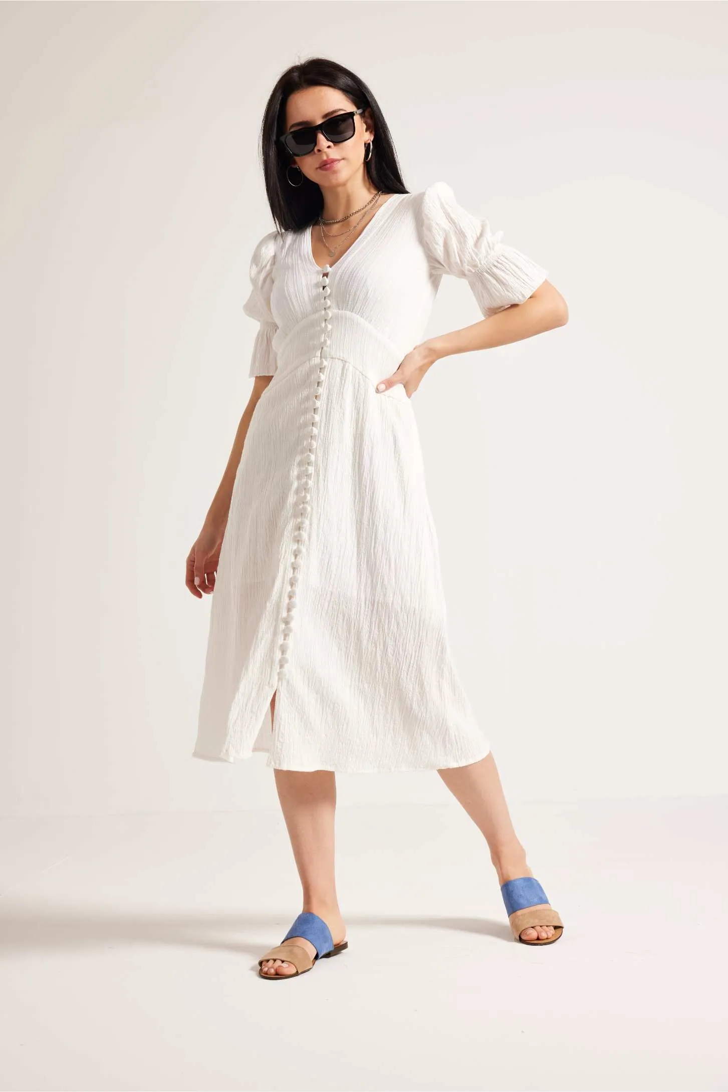 LILY WHITE MIDI DRESS