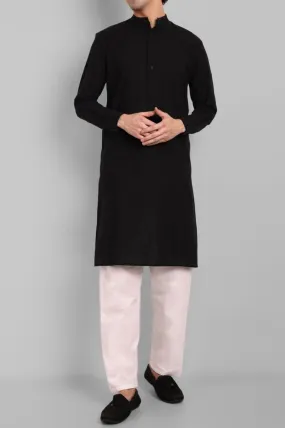 MEN'S BLACK KURTA PAJAMA SET