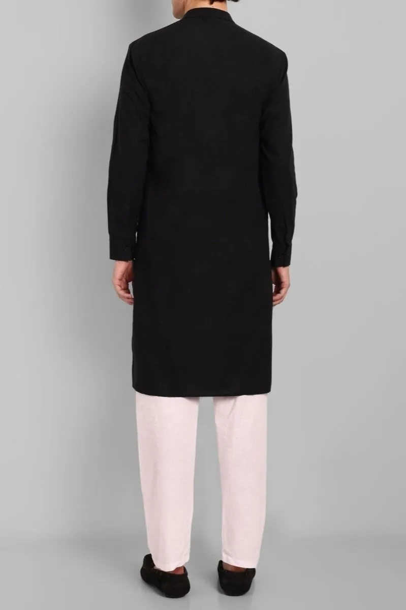 MEN'S BLACK KURTA PAJAMA SET