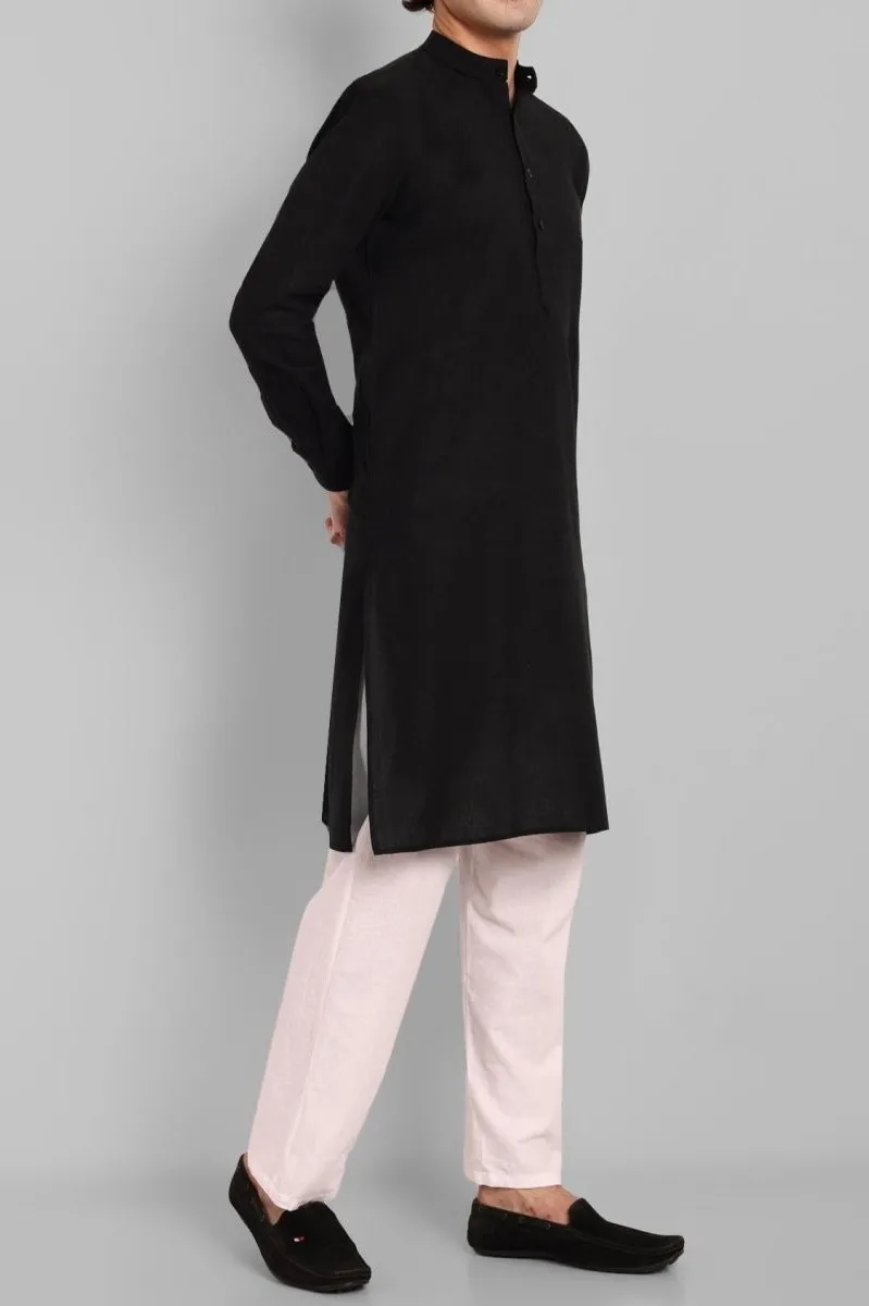 MEN'S BLACK KURTA PAJAMA SET