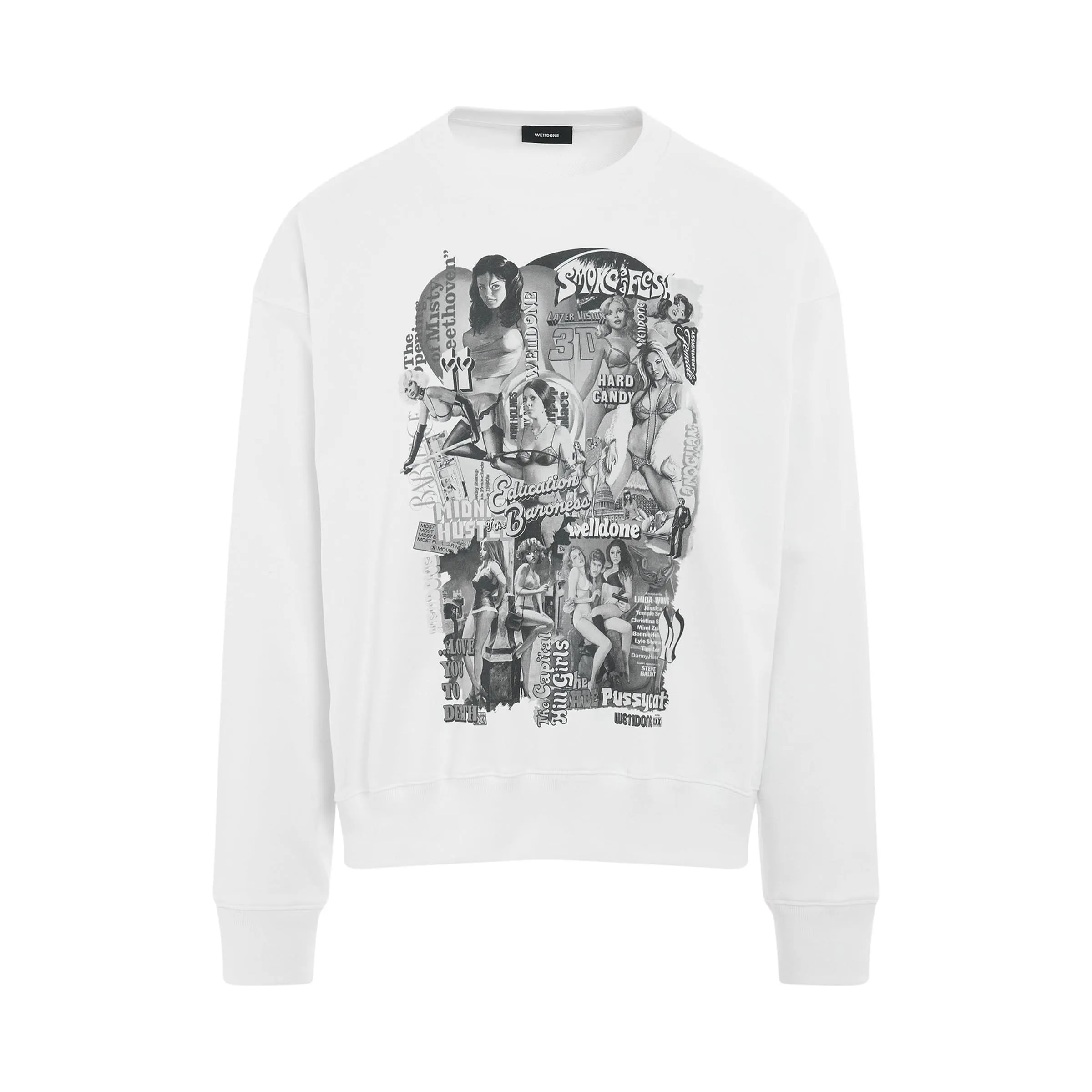 Movie Collage Sweatshirt in White