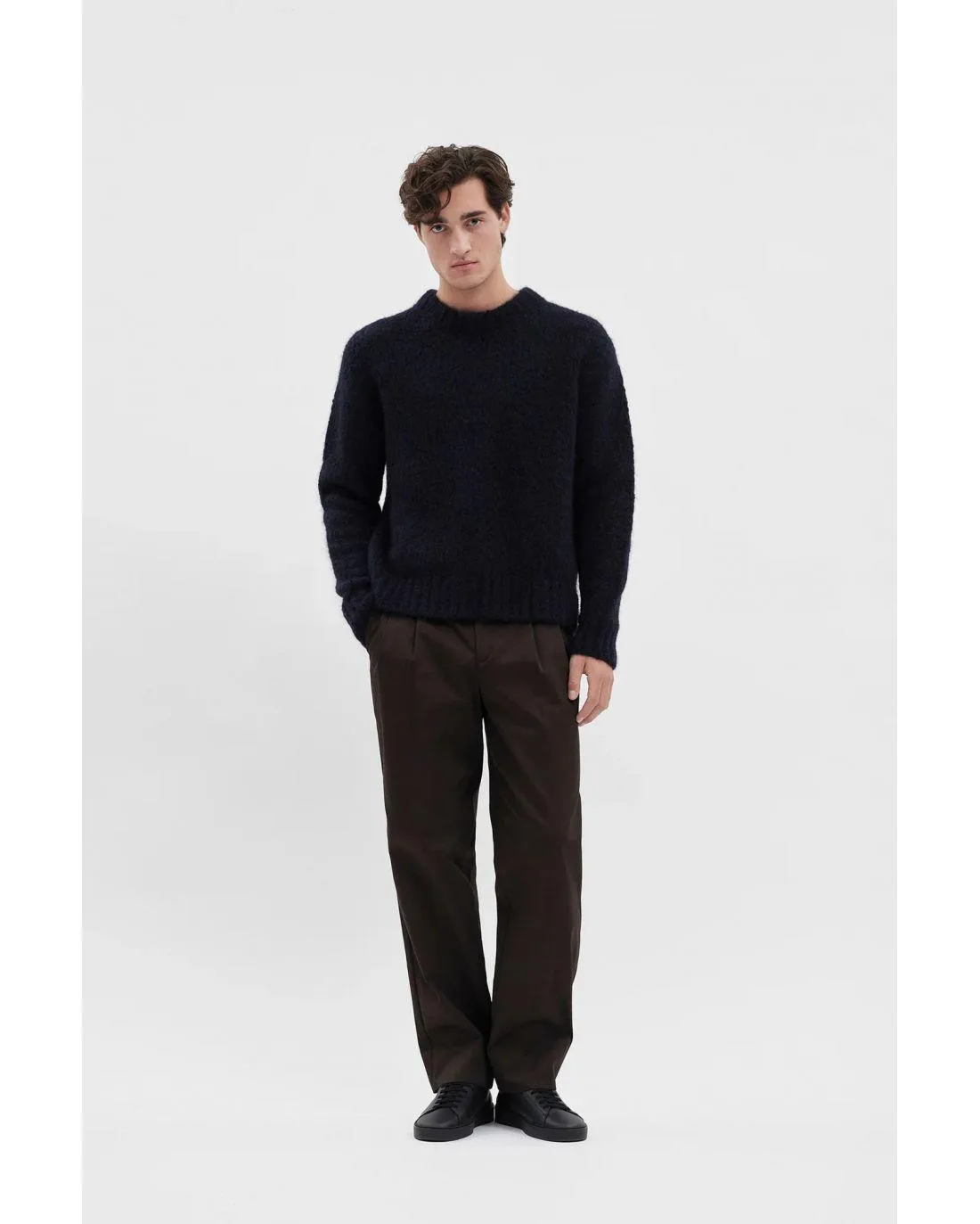 Norse Projects - Rasmus Relaxed Flame Alpaca Sweatshirt - Navy