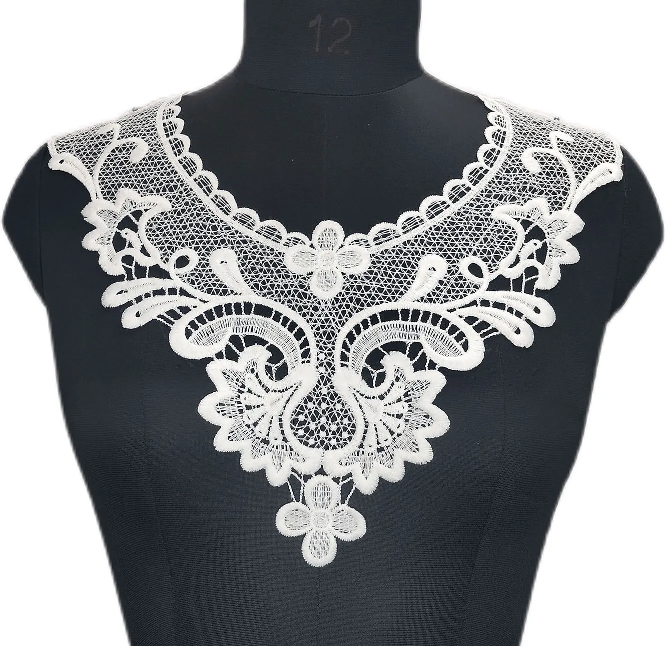 Ornate Detailing Lace Neckline Applique