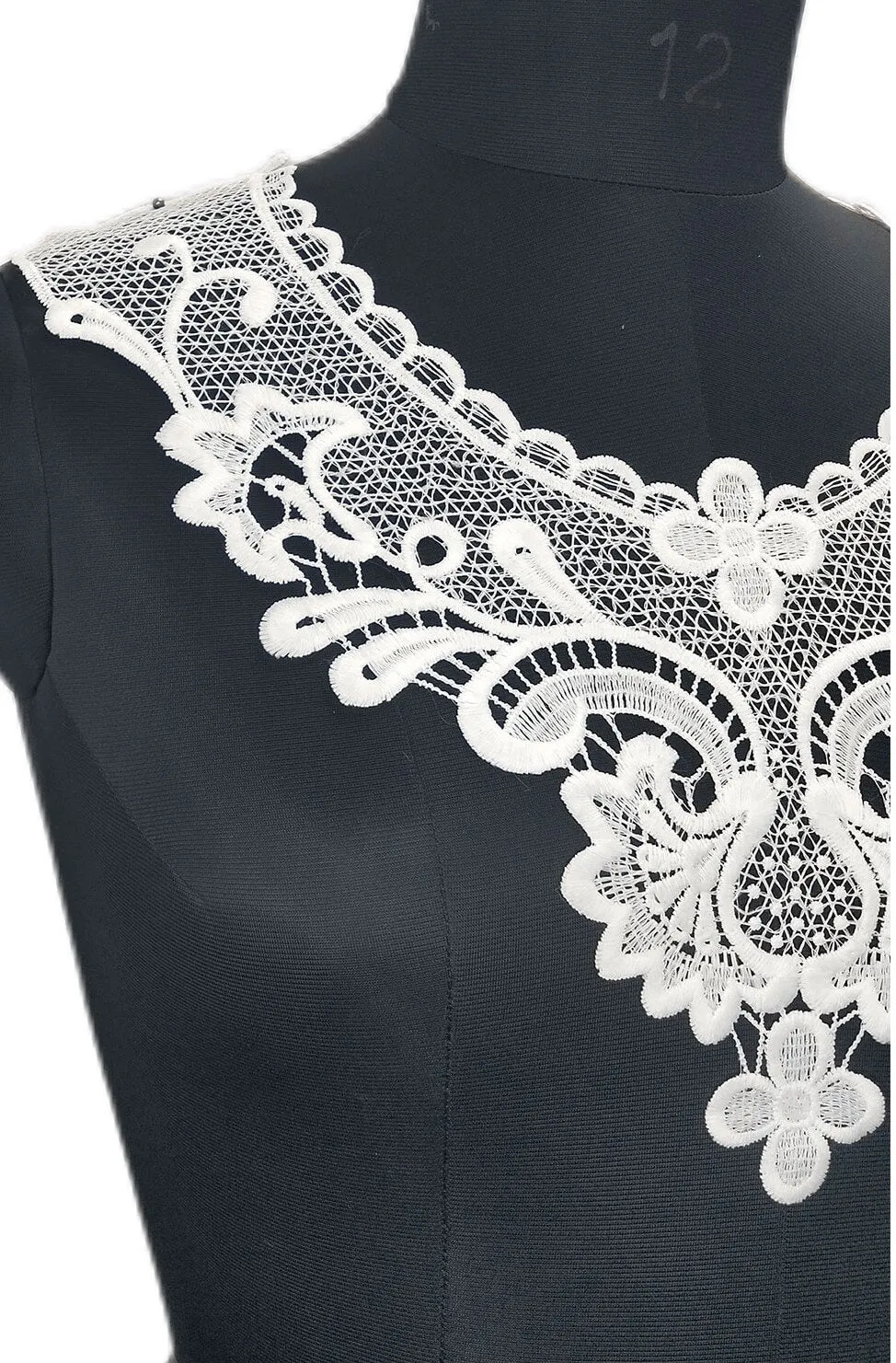 Ornate Detailing Lace Neckline Applique