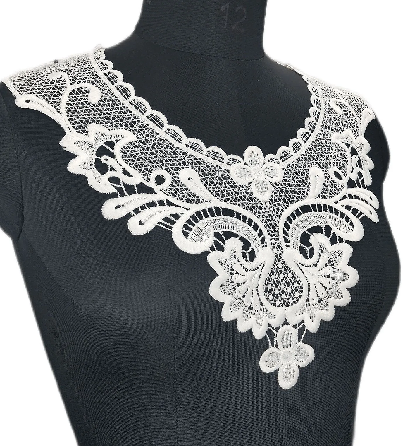 Ornate Detailing Lace Neckline Applique