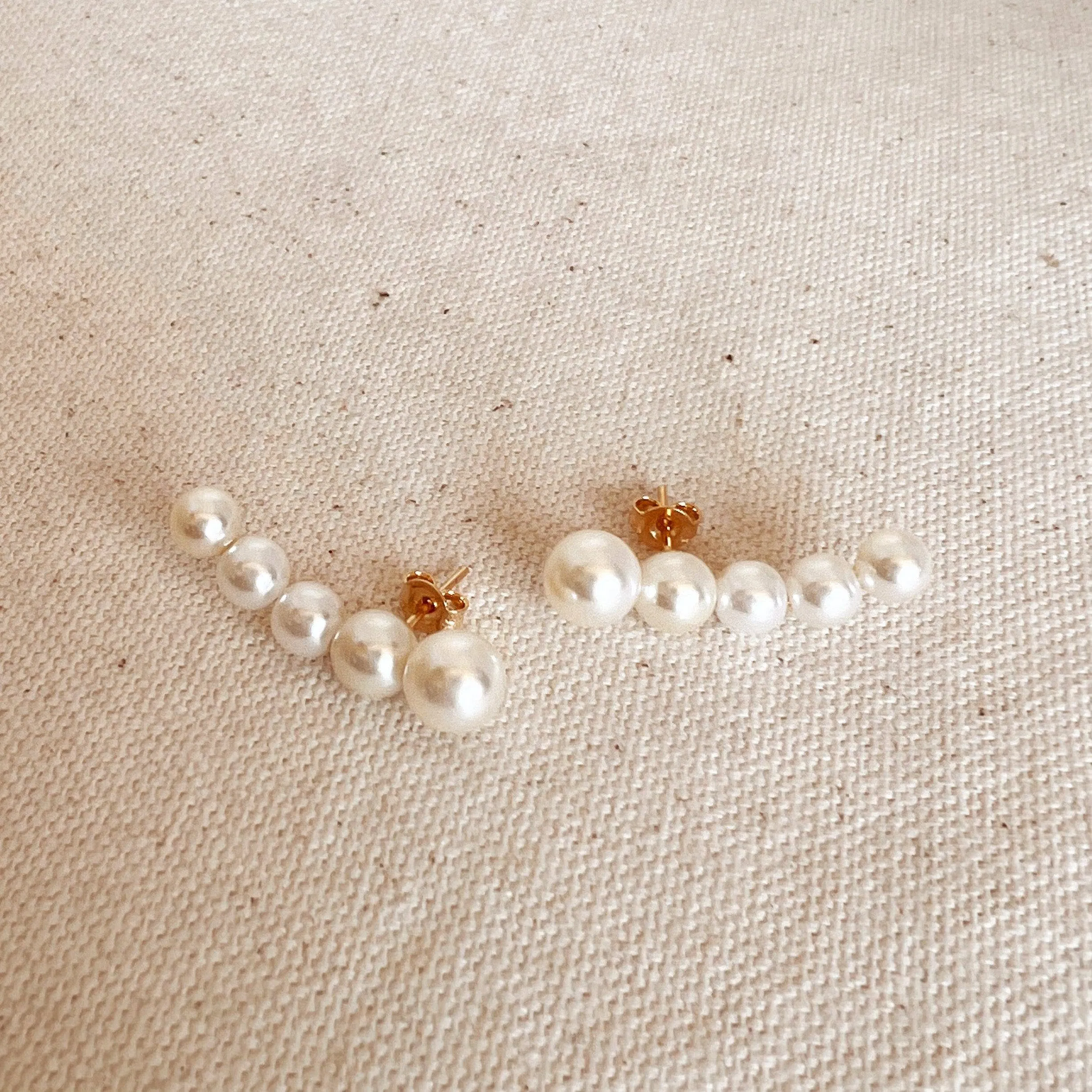 Pearl Ear Climber 18K Gold Filled