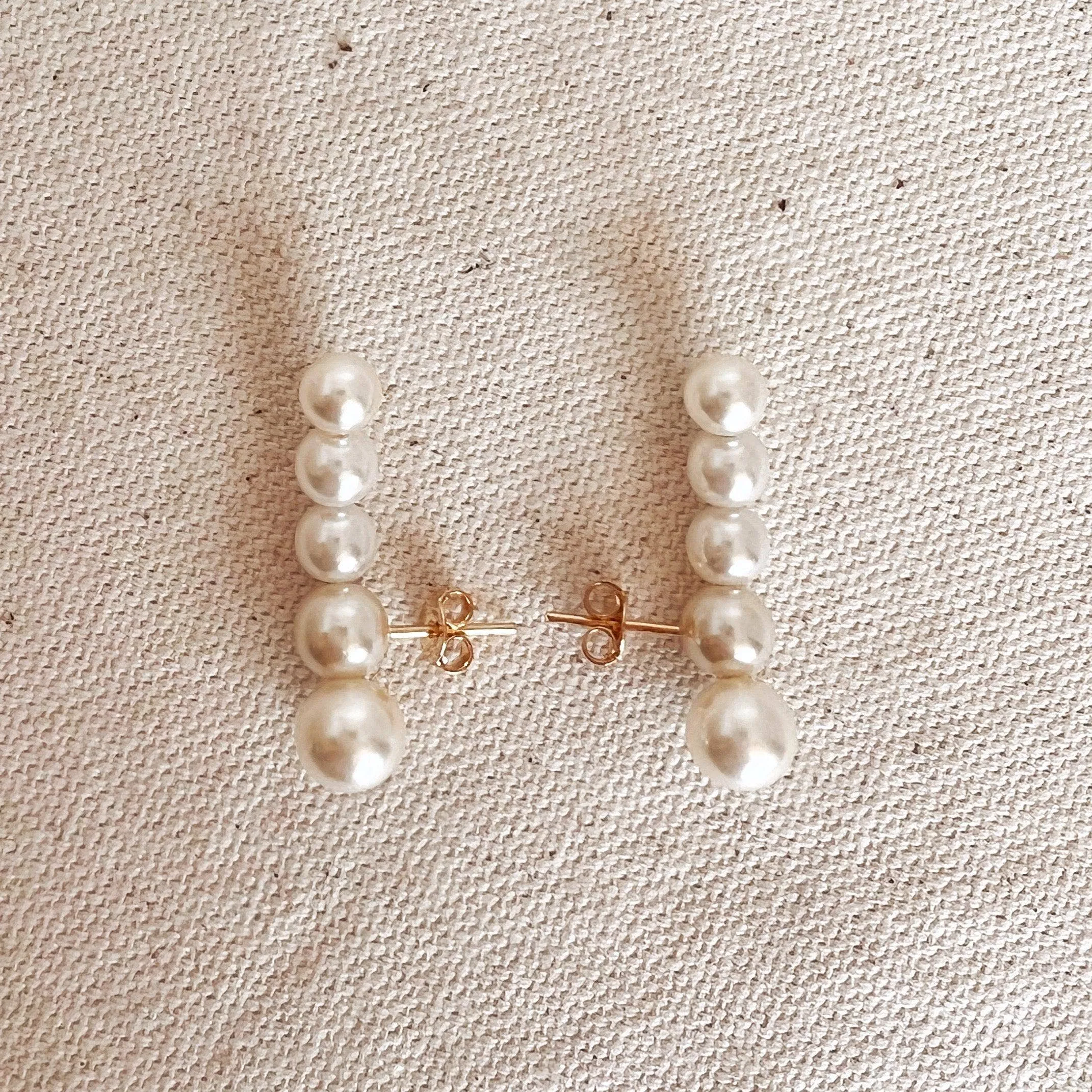 Pearl Ear Climber 18K Gold Filled