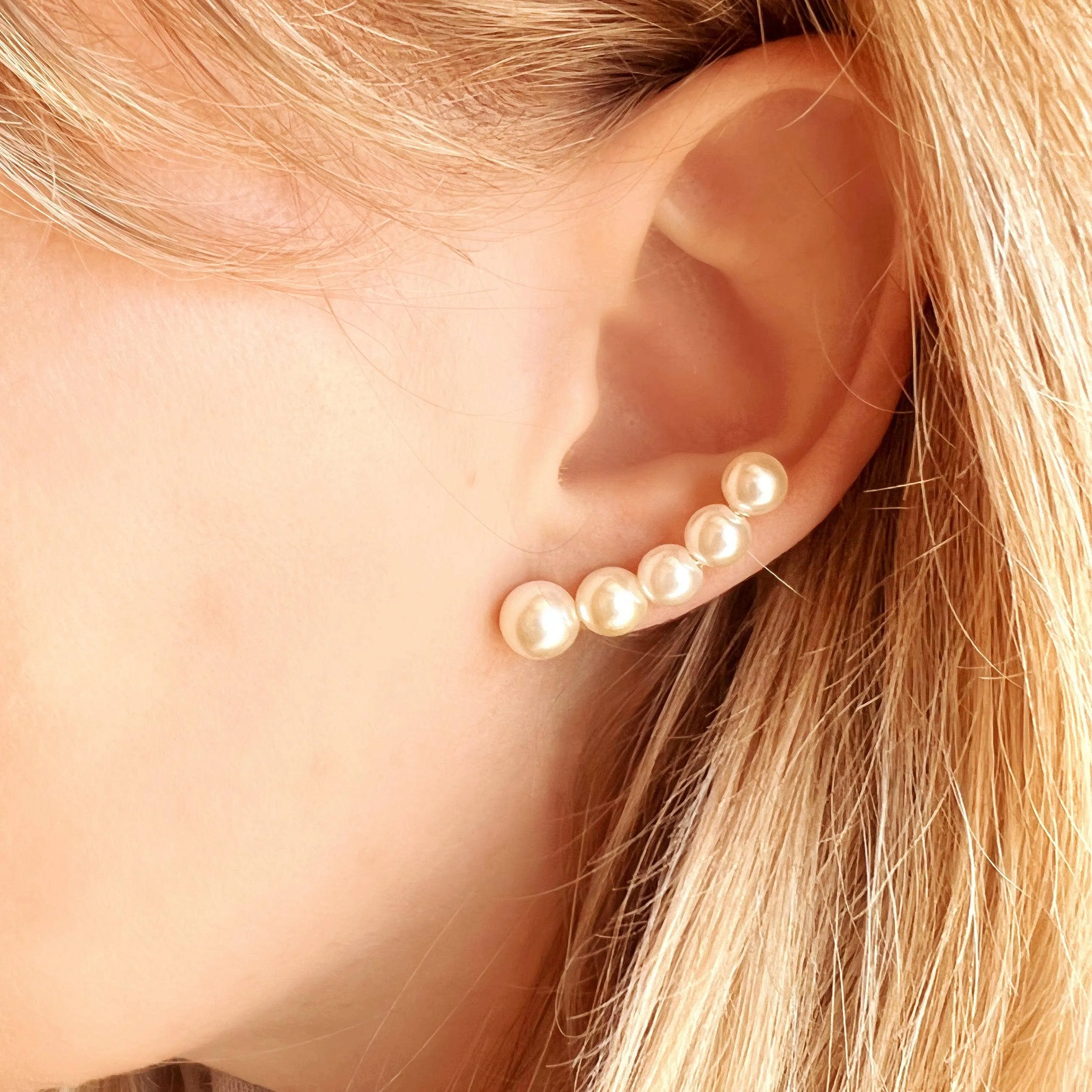 Pearl Ear Climber 18K Gold Filled