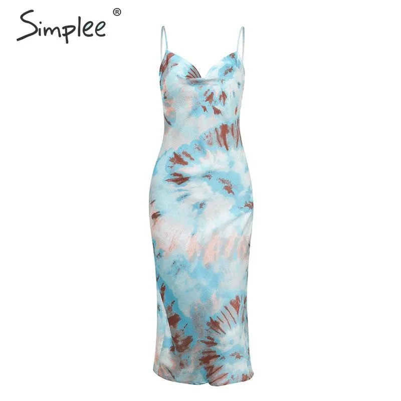 Sleeveless Sexy Floral Print Dye Spring Beach Summer Dress