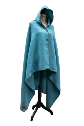 Solid Turquoise Hooded Throw