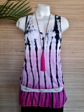 TANK TOP TIE DYE in Brown and Pink