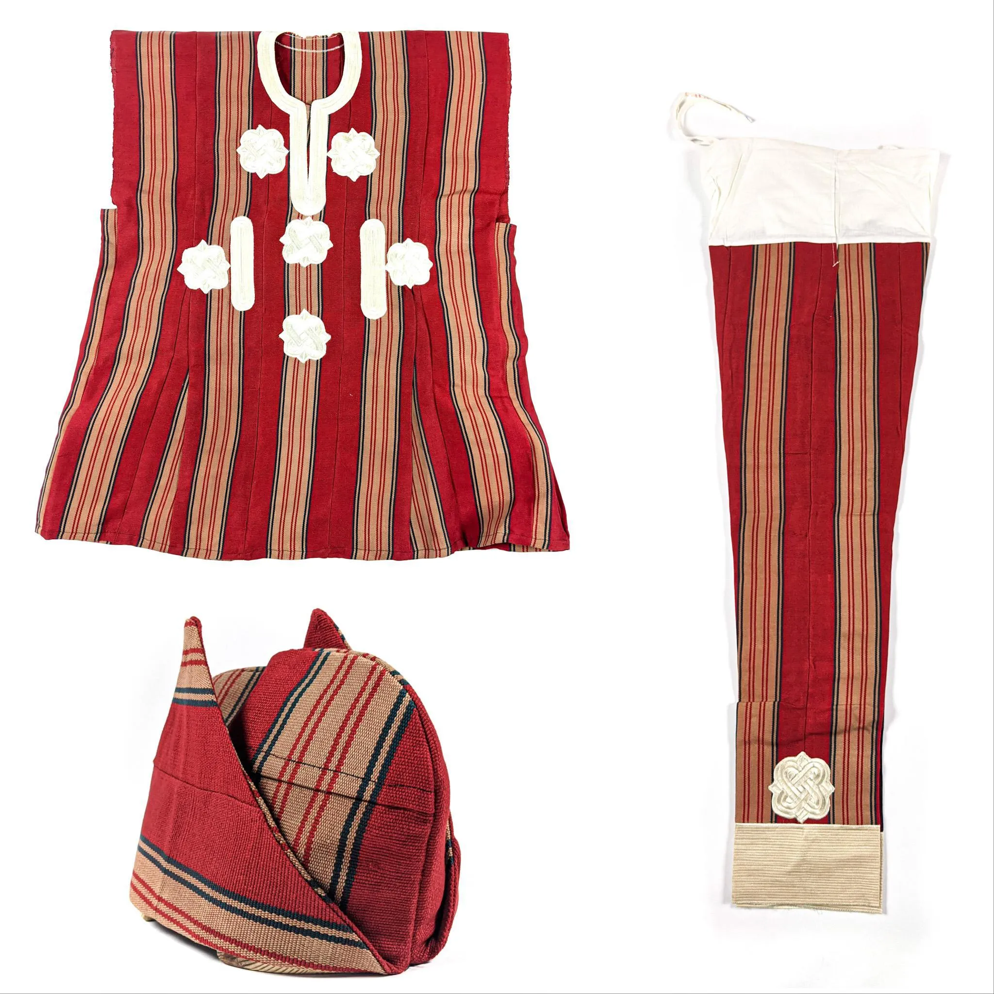 Traditional Red Aso Oke Pant Set