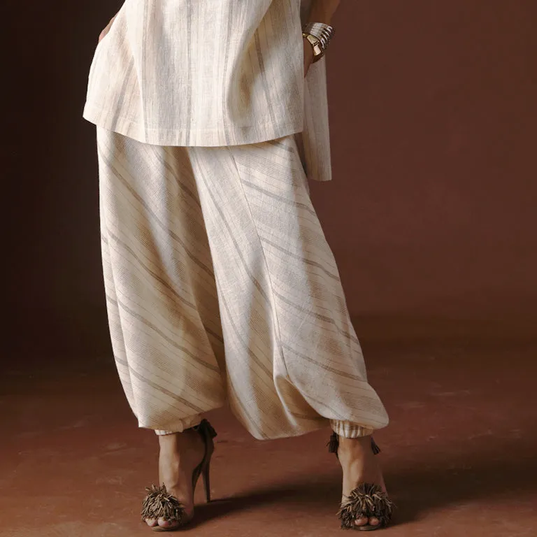 Truvian 321 Action Pants – Handloom Harem Pants in Rain Organic Kala Cotton