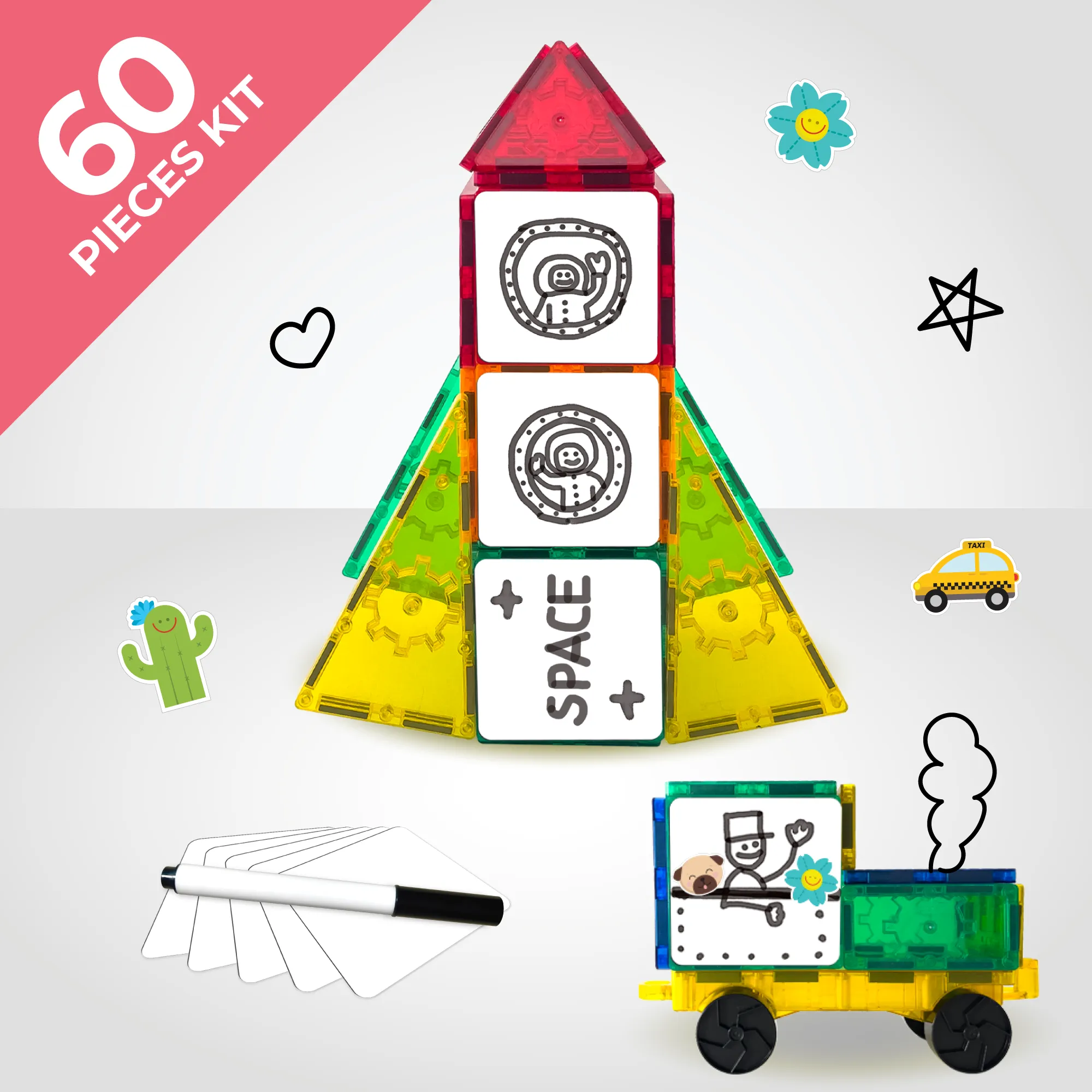 Tytan® Magnetic Tile Building Set – 60-Piece Creative Edition