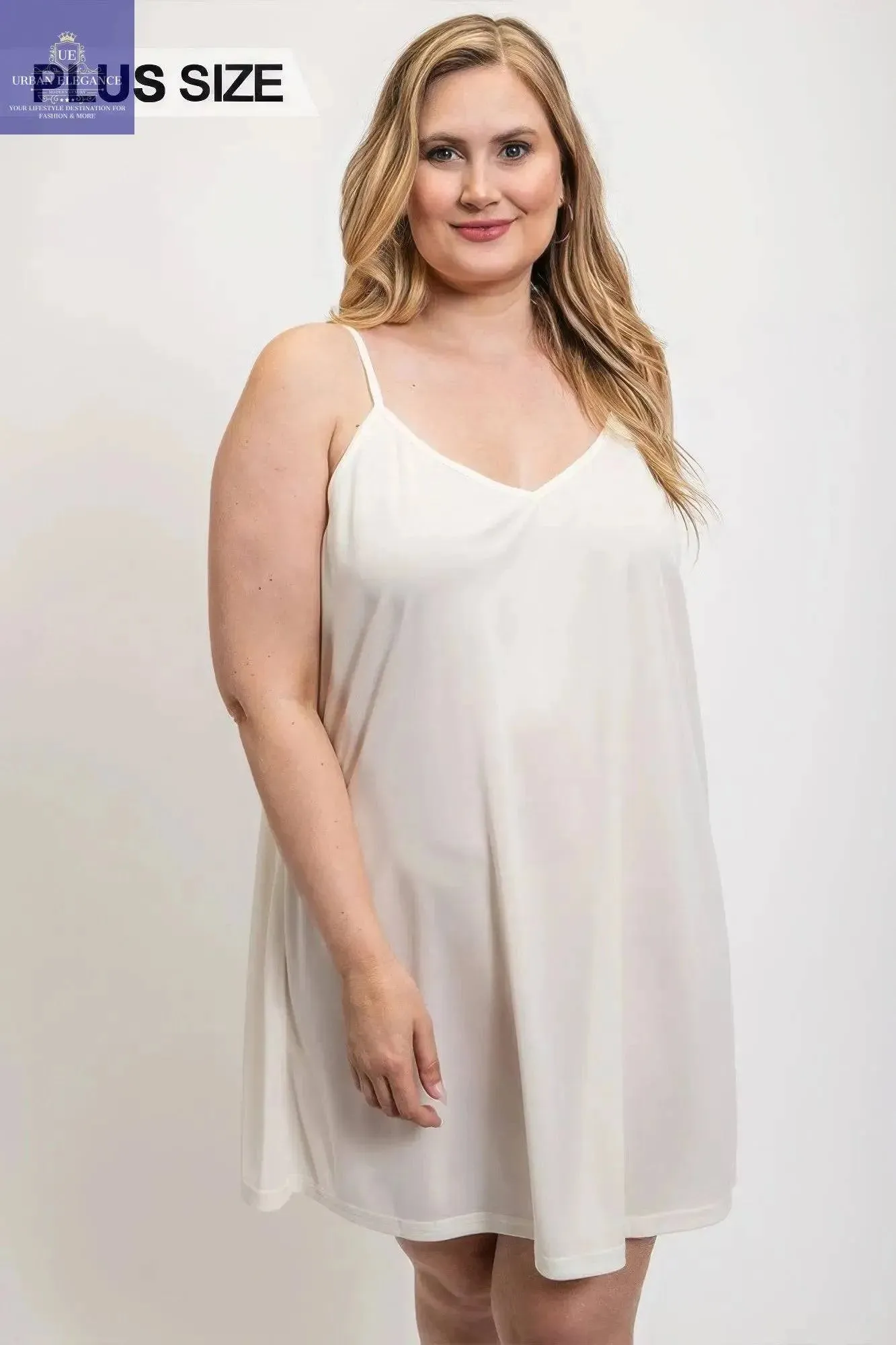 V-neck slip dress with adjustable straps