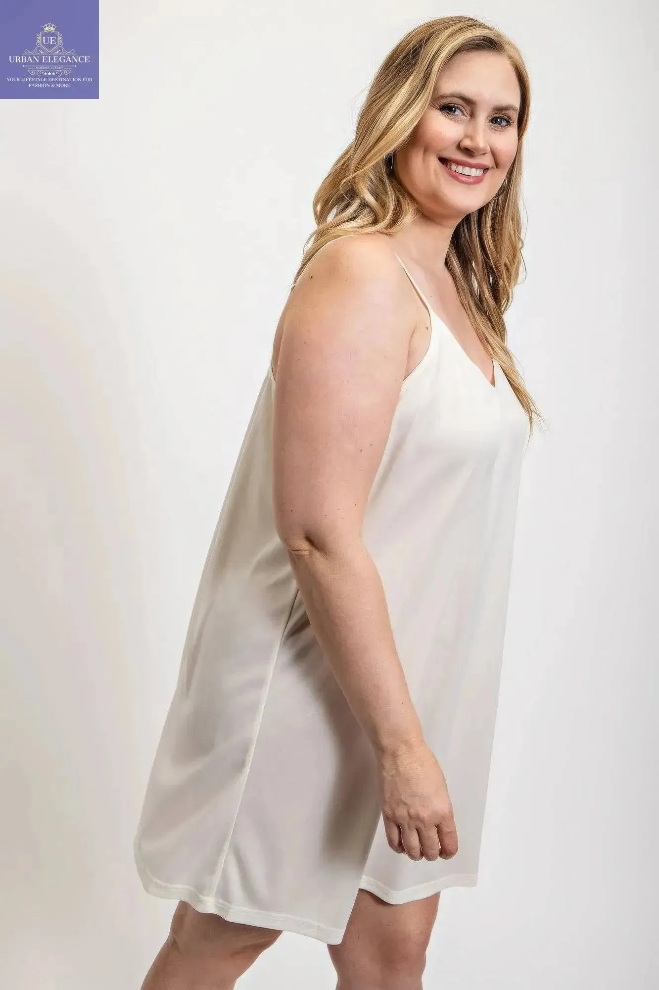 V-neck slip dress with adjustable straps