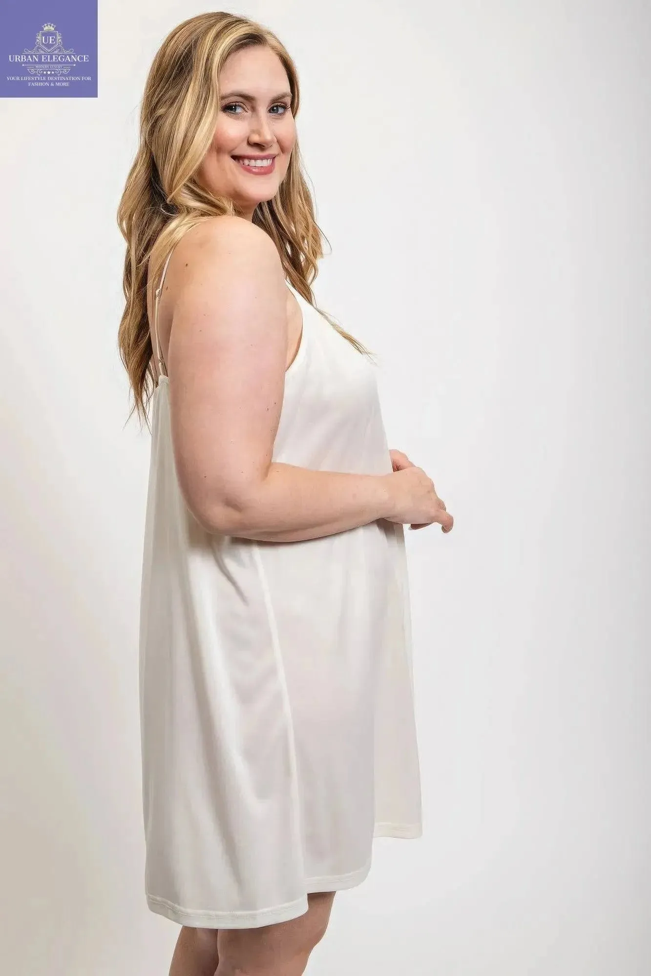 V-neck slip dress with adjustable straps