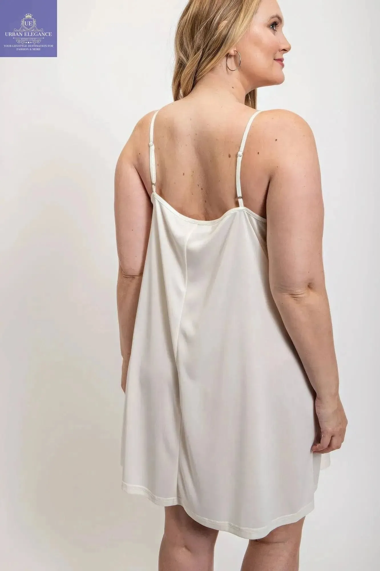 V-neck slip dress with adjustable straps