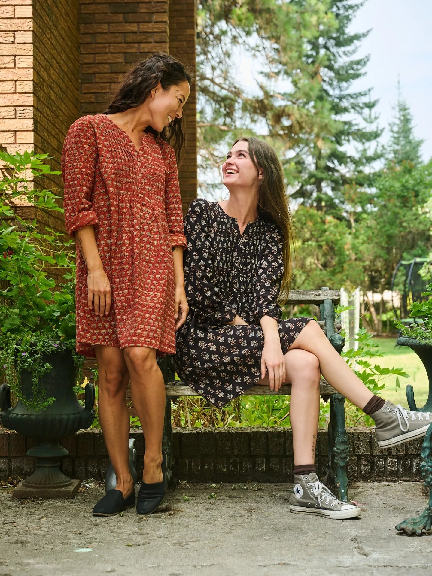Victoria Tunic Dress - Black Mini Blossom