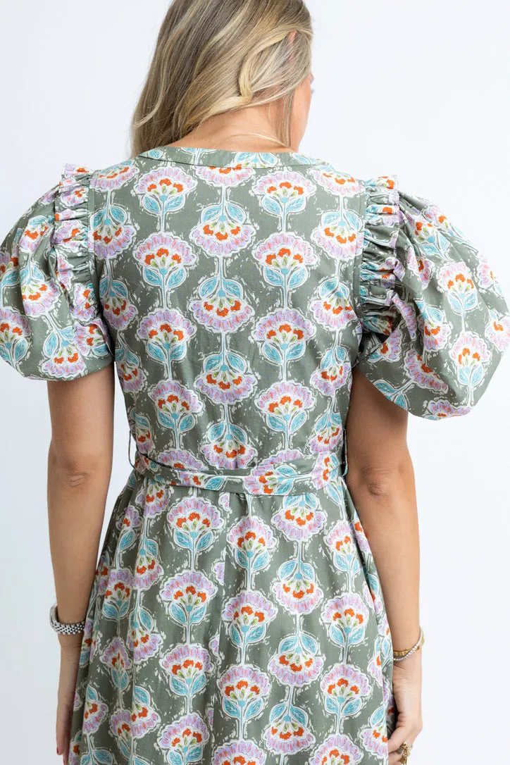 Vintage Floral Paris Maxi Dress