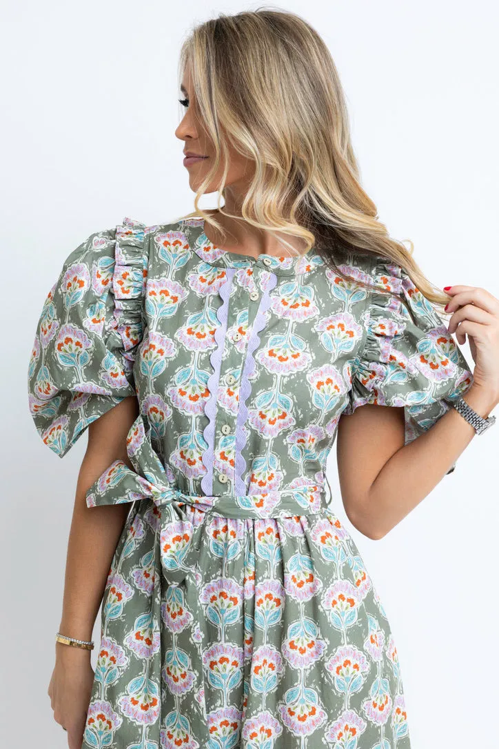Vintage Floral Paris Maxi Dress