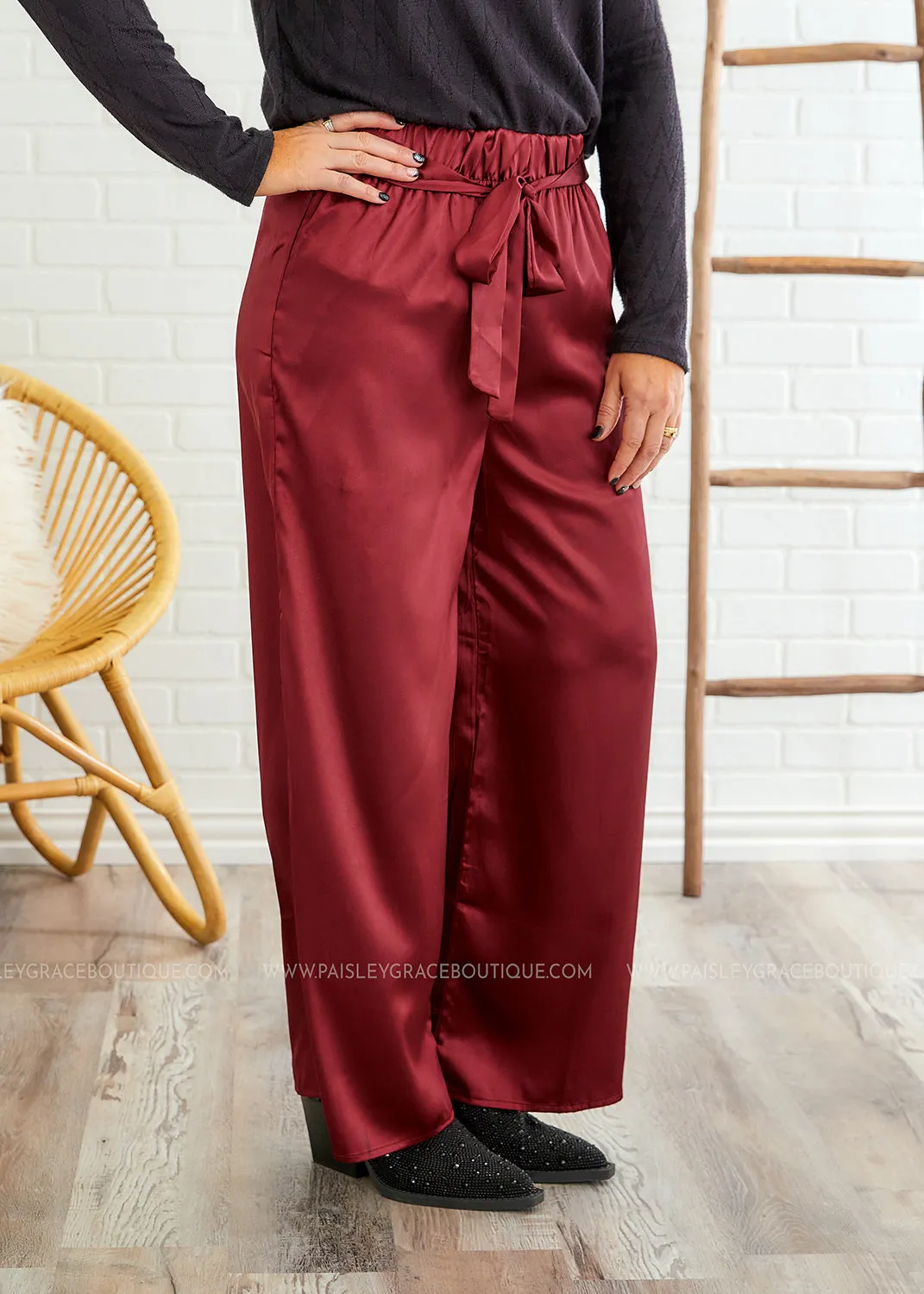 Walk This Way Pants - Burgundy - FINAL SALE