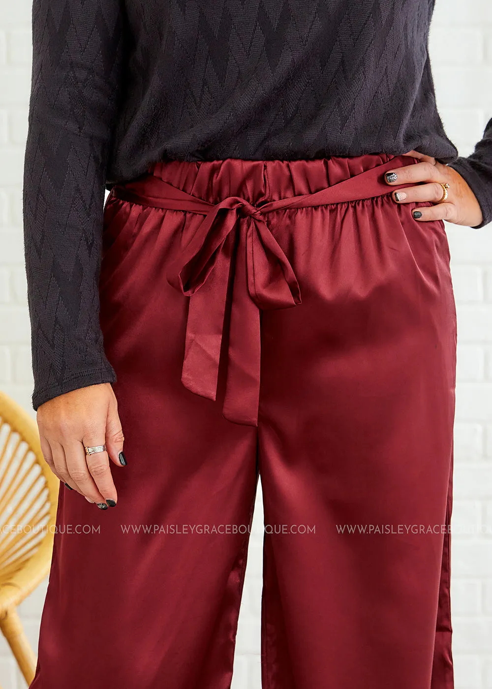Walk This Way Pants - Burgundy - FINAL SALE