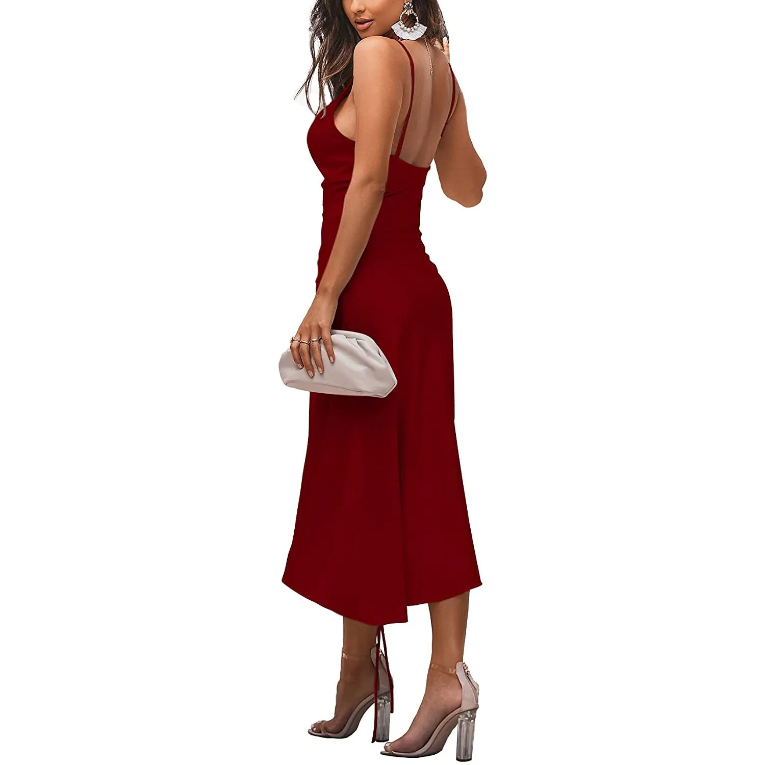 Women's Satin Spaghetti Strap Dress