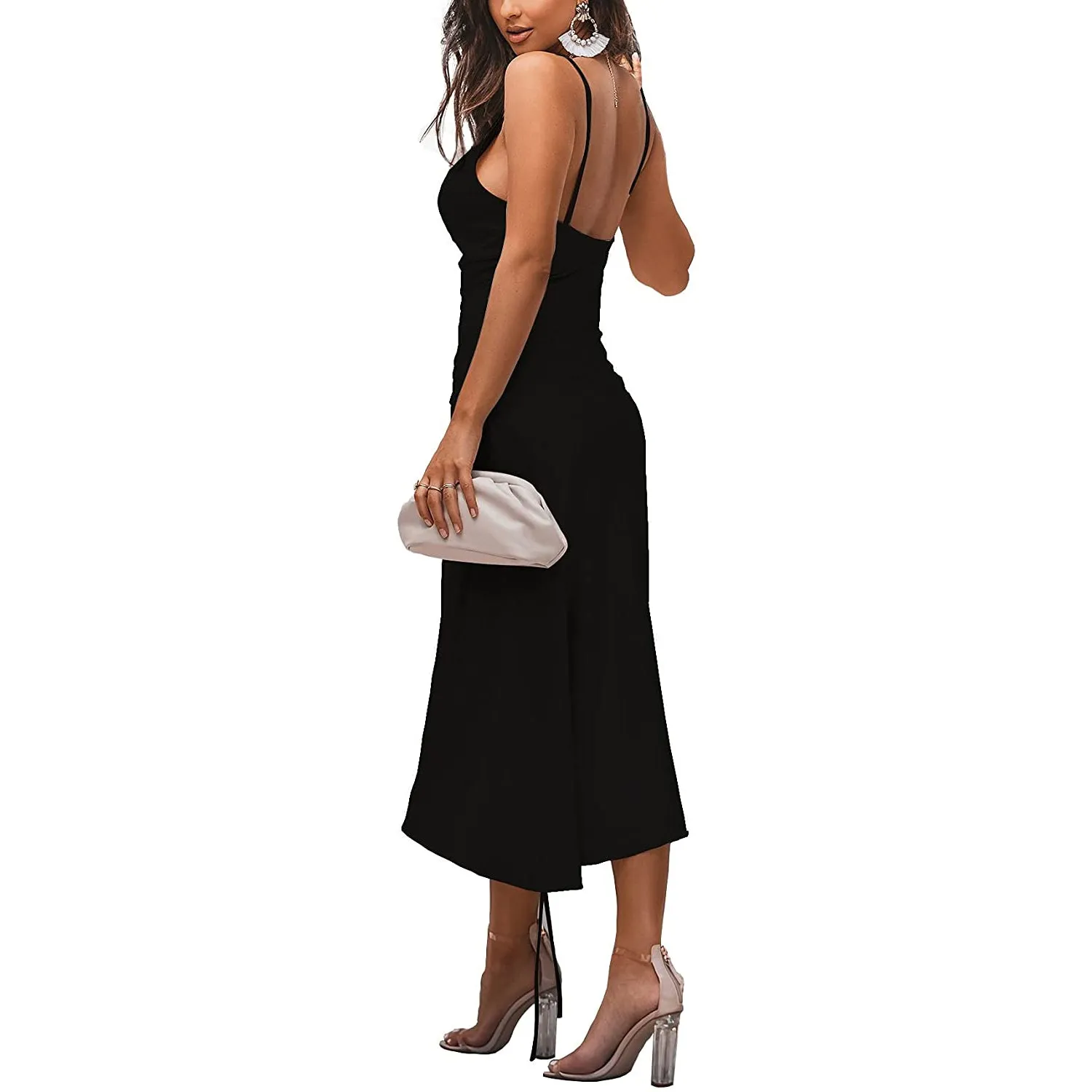 Women's Satin Spaghetti Strap Dress
