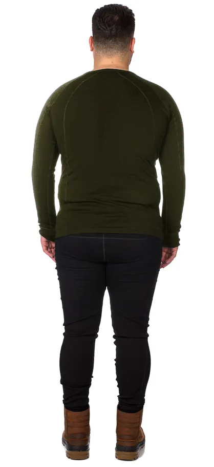 XTM Siberia Merino Wool Unisex Plus Size Thermal Top Forest Green Size XL