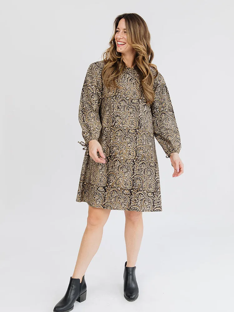Yashvi Long Sleeve Dress - Midnight