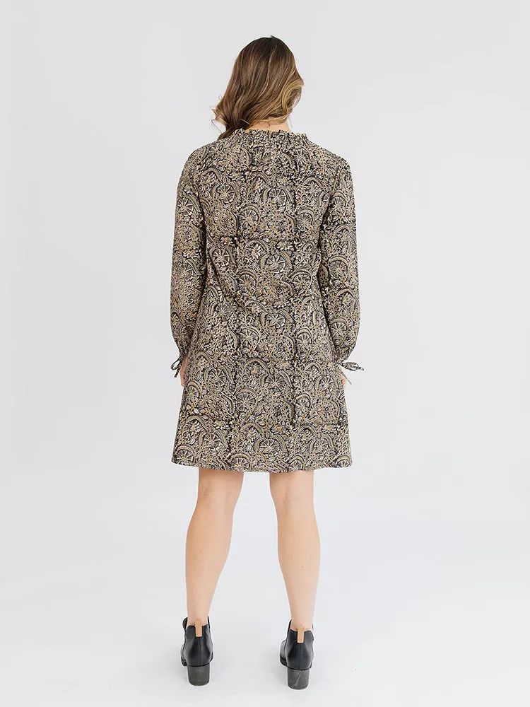 Yashvi Long Sleeve Dress - Midnight